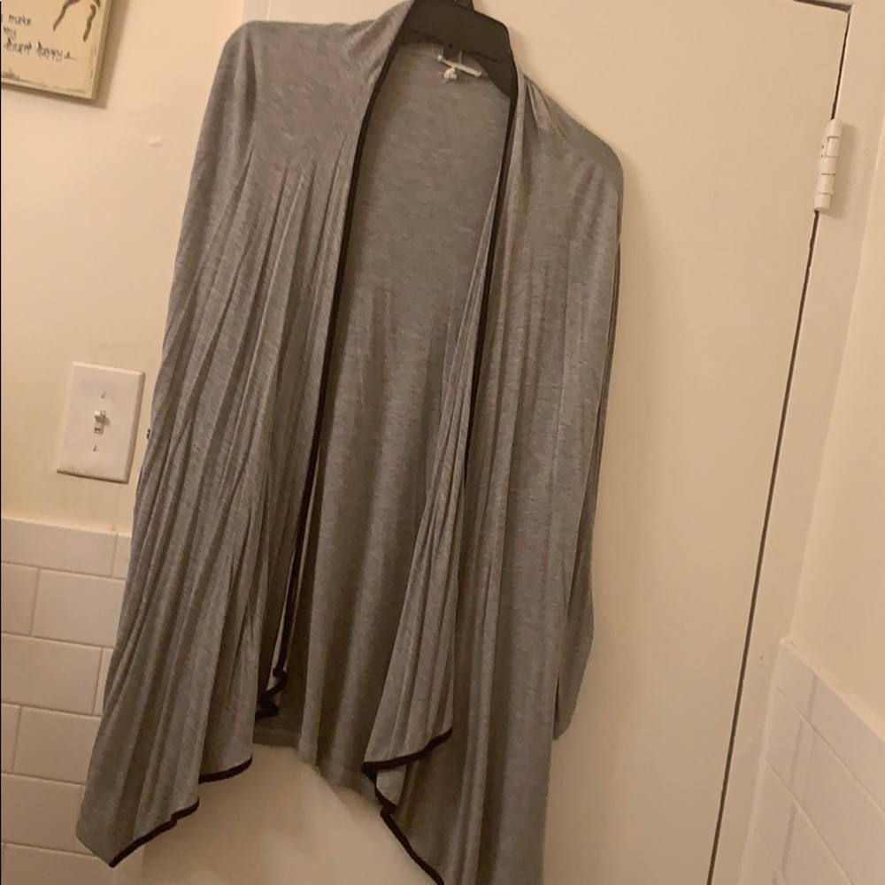 gray cardigan